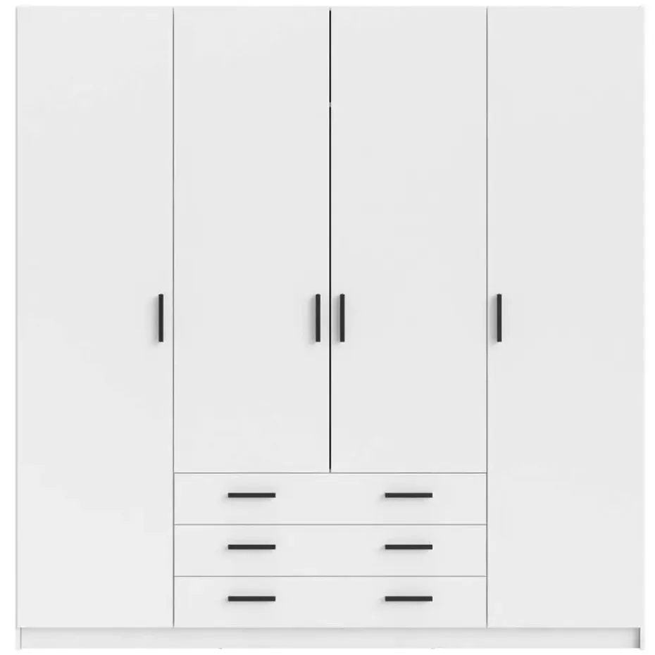 Kledingkast Sprint 4-deurs - wit - 200x196x50 cm