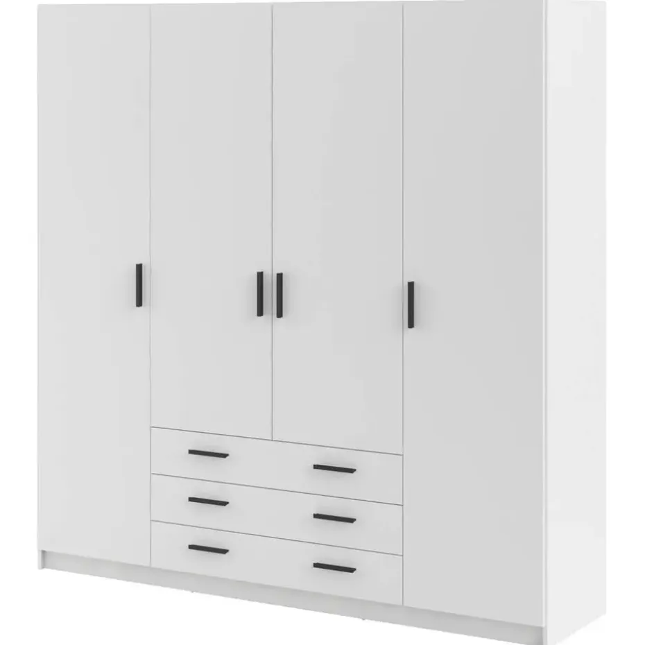 Kledingkast Sprint 4-deurs - wit - 200x196x50 cm