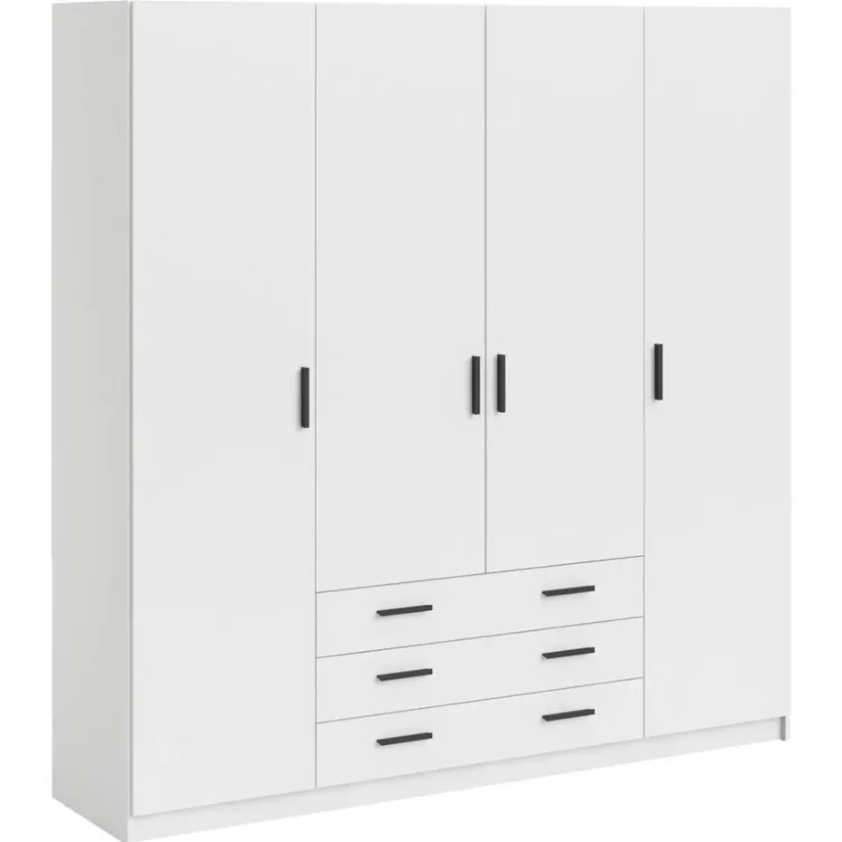 Kledingkast Sprint 4-deurs - wit - 200x196x50 cm