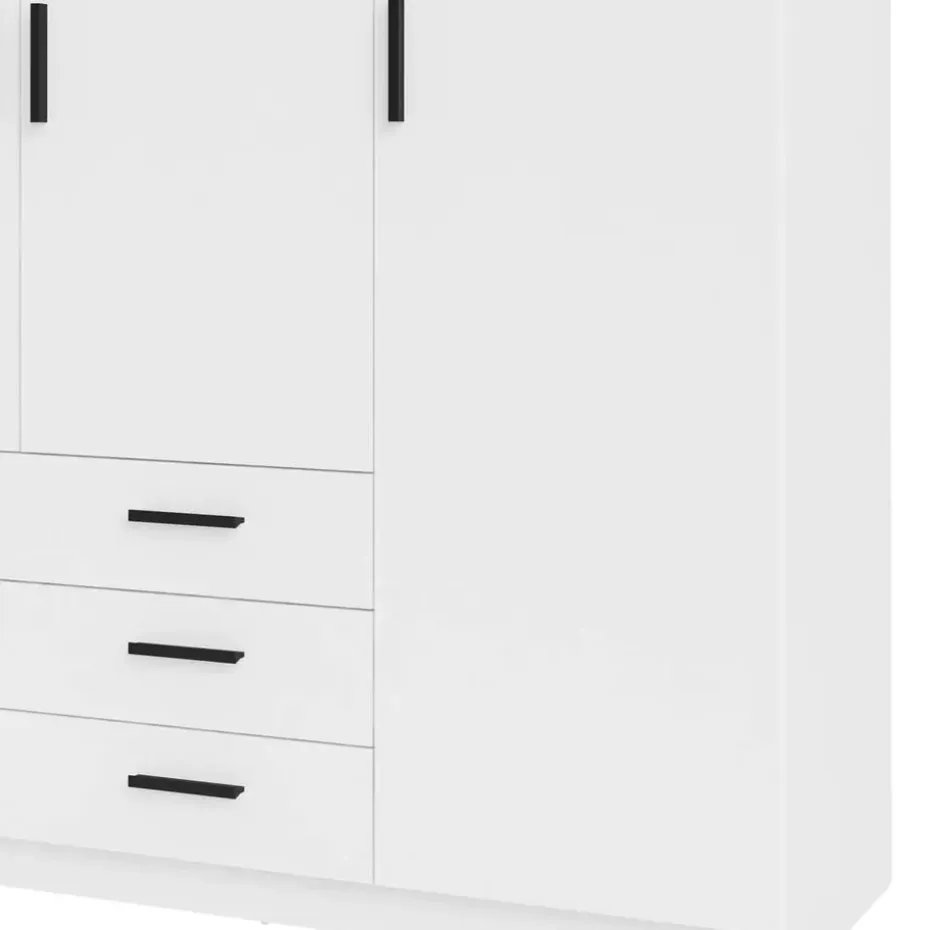 Kledingkast Sprint 4-deurs - wit - 200x196x50 cm