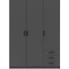 Kledingkast Sprint 3-deurs - antracietkleur - 200x147x50 cm