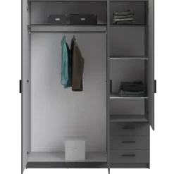 Kledingkast Sprint 3-deurs - antracietkleur - 200x147x50 cm