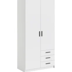 Kledingkast Sprint 2-deurs - wit - 200x98,5x50 cm