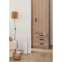 Kledingkast Sprint 3-deurs - eikenkleur - 200x147x50 cm