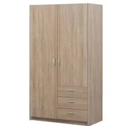 Kledingkast Varia 2-deurs - licht eiken - 175x97x50 cm