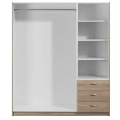 Kledingkast Varia 3-deurs - licht eiken - 175x146x50 cm