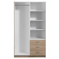 Kledingkast Varia 2-deurs inclusief spiegel - licht eiken - 175x97x50 cm