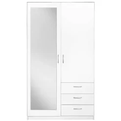 Kledingkast Varia 2-deurs met spiegel - wit - 175x97x50 cm