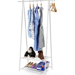 Kledingrek - metaal - wit