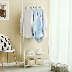 Kledingrek - metaal - wit