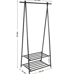 Kledingrek - metaal - zwart