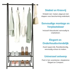 Kledingrek - metaal - zwart