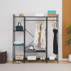 Kledingrek Marek - 160x40x171cm - zwart metaal