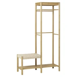 Kledingrek Naturel Bamboe - 14x39x165cm - Ember