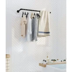 Kledingrek Set van 2 - Metaal - Industrieel - Zwart