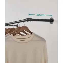 Kledingrek Set van 2 - Metaal - Industrieel - Zwart