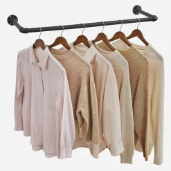 Kledingrek Set van 2 - Metaal - Industrieel - Zwart