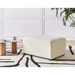 KOHLO - Ottomaan - Lichtbeige - Polyester