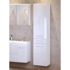 Kolomkast Florent 40cm met 2 deuren & lade - wit