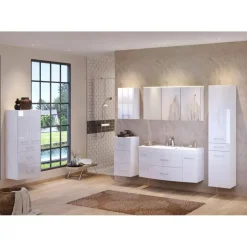 Kolomkast Florent 40cm met 2 deuren & lade - wit