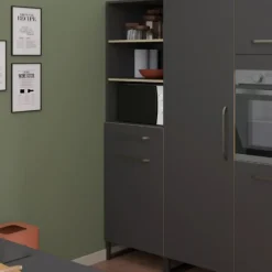 Kolomkast Wade met één deur en één lade. - antraciet