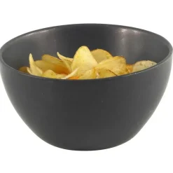 Kom - aardewerk - zwart - stapelbaar - D14 x 7.5 cm - schaaltje