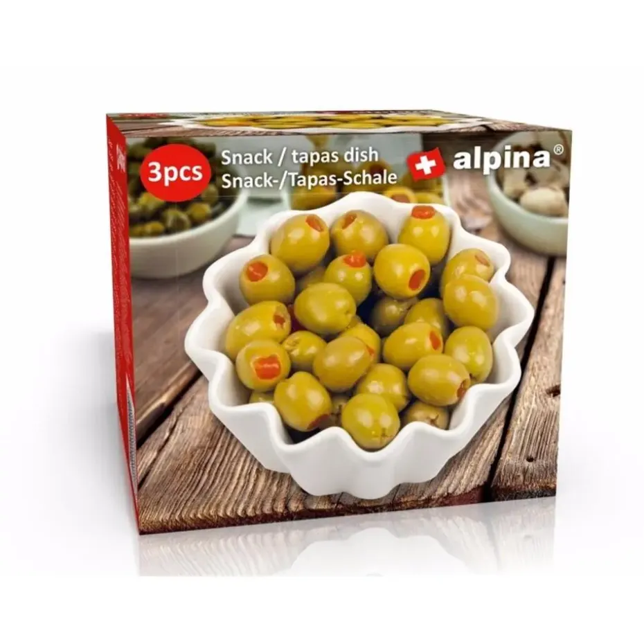 Kommetjes - aardewerk - stervormig - 3x - 10 cm - snackschaaltjes