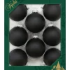 Krebs Kerstballen - 8 stuks - velvet zwart mat - glas - 7 cm