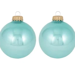 Krebs Kerstballen - 8 stuks - glas - blauw - 7 cm