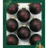 Krebs Kerstballen - 8 stuks - bruin-rood - glas - 7 cm