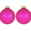 Krebs Kerstballen - bubbelgum roze - 8x - glas - 7 cm