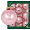 Krebs kerstballen - 8x st - pink blush lichtroze - 7 cm - glas