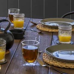 Krumble Placemat geweven rond - 30 cm - set van 4