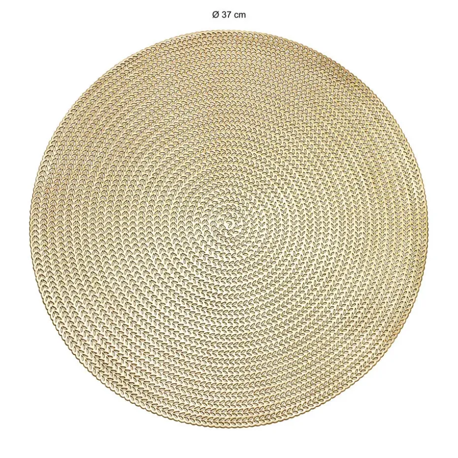 Krumble Placemat rond - PVC - Goud - Set van 4