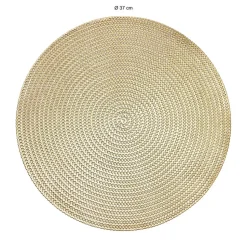 Krumble Placemat rond - PVC - Goud - Set van 2