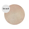 Krumble Placemat rond - PVC - Rosegoud - Set van 8