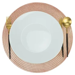 Krumble Placemat rond - PVC - Rosegoud - Set van 8