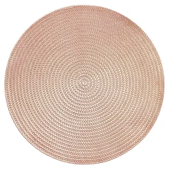 Krumble Placemat rond - PVC - Rosegoud - Set van 8