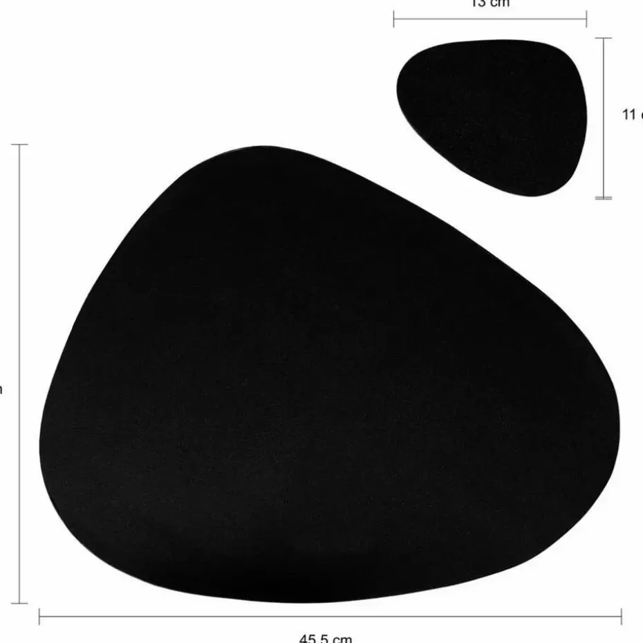 Krumble Placemat set design - 8 stuks - Zwart