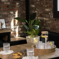 Krumble Waterglas vintage - 260 ml - Set van 12