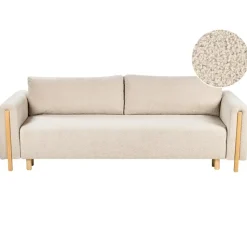 KVAM - Slaapbank 3-zits opbergruimte - Beige - Bouclé