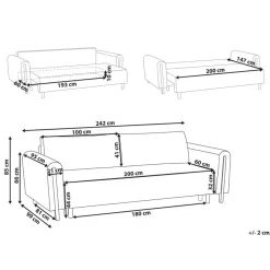 KVAM - Slaapbank 3-zits opbergruimte - Beige - Bouclé