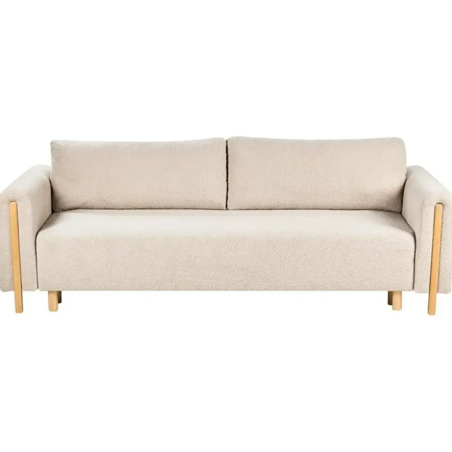 KVAM - Slaapbank 3-zits opbergruimte - Beige - Bouclé