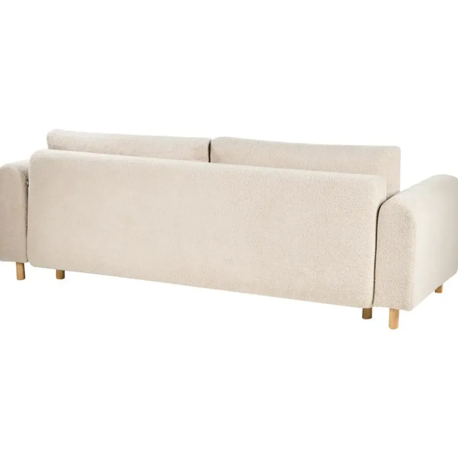 KVAM - Slaapbank 3-zits opbergruimte - Beige - Bouclé