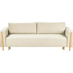 KVAM - Slaapbank 3-zits opbergruimte - Gebroken wit - Bouclé