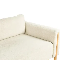 KVAM - Slaapbank 3-zits opbergruimte - Gebroken wit - Bouclé