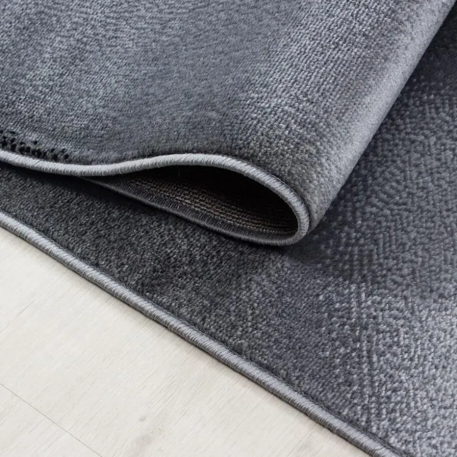 Laagpolig Vloerkleed Plus - Grijs Zwart - 160x230 cm - Tapijt Woonkamer