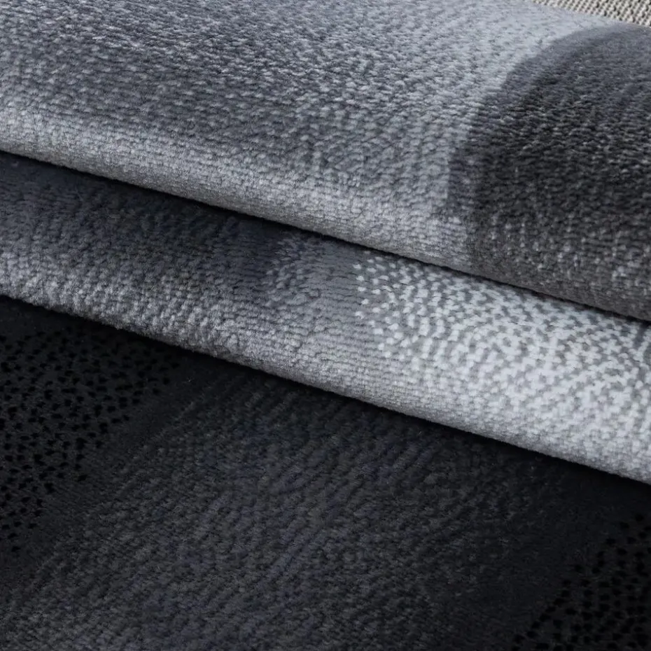 Laagpolig Vloerkleed Plus - Grijs Zwart - 160x230 cm - Tapijt Woonkamer