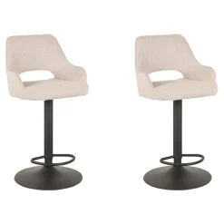 LABEL51 Barkruk Fer - Naturel - Boucle - 47 x 45cm - set van 2