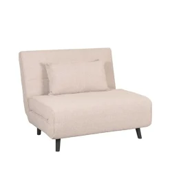 LABEL51 Slaapbank Single Bouclé Naturel/Zwart